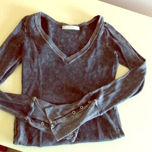 Black/grey long sleeve top.